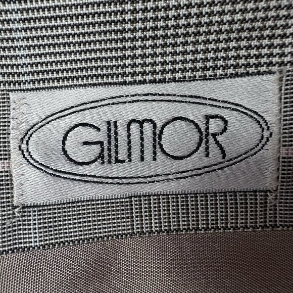 VTG 80s Pinstripe Plaid Double Breasted Classic Blazer Gilmor Gray Women’s 12 - Picture 10 of 15